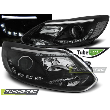 Front Headlights Tube light Ford Focus MK3 11- Black