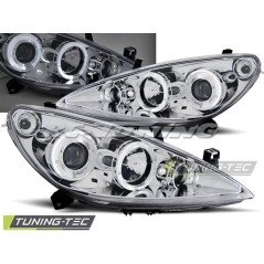 Angel Eyes Frontscheinwerfer Peugeot 307 04.01-06.05 Chrom LPPE09