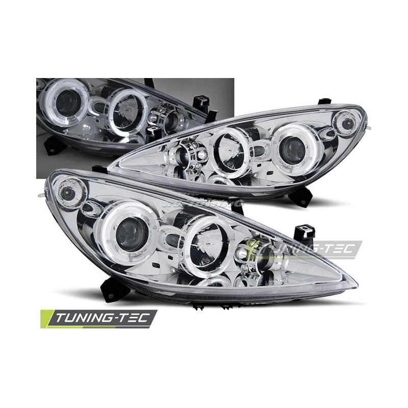 Angel Eyes Frontscheinwerfer Peugeot 307 04.01-06.05 Chrom LPPE09