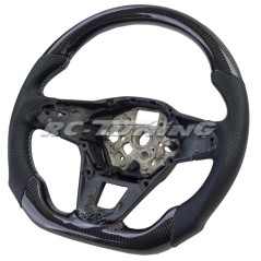 Genuine carbon and perforated leather sports steering wheel for VW T6.1 with paddles