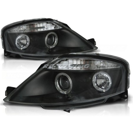 Front Headlights Angel Eyes Citroen C3 03.02-09 Black