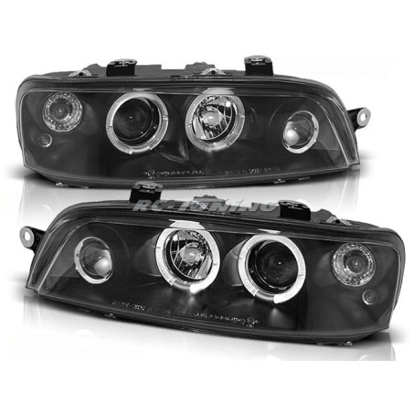 Phares Avant Angel Eyes Fiat Punto 2 10.99-06.03 Noir