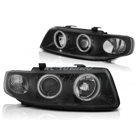 Black CCFL Angel Eyes Headlights for Seat Leon / Toledo 99-04