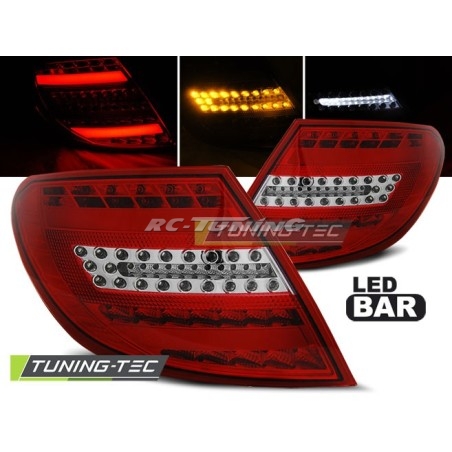 Mercedes W204 07-10 LED Tail Lights/Lightbar Red/Clear