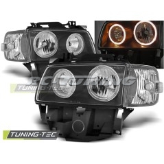 Angel Eyes Front Headlights Volkswagen T4 Bus 08.96-03.03 Black