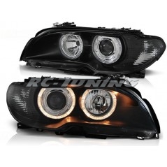 Angel Eyes Front Headlights BMW Serie 3 E46 Cpé/Cab 04.03-06 Black