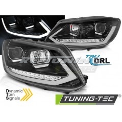 Frontscheinwerfer Tube Light DRL Schwarz für VW Touran II 08.10-15 LPVWS4