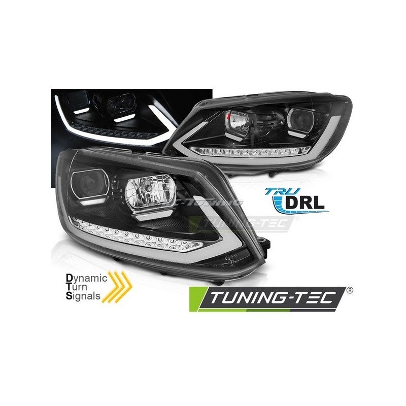 Frontscheinwerfer Tube Light DRL Schwarz für VW Touran II 08.10-15 LPVWS4