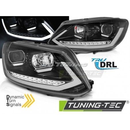 Frontscheinwerfer Tube Light DRL Schwarz für VW Touran II 08.10-15 LPVWS4