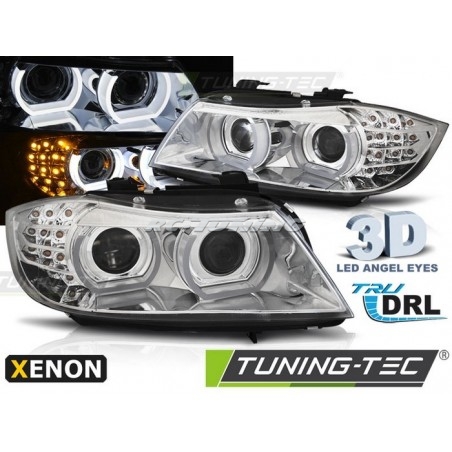 Xenon Headlights Angel Eyes LED DRL For BMW Serie 3 E90/E91