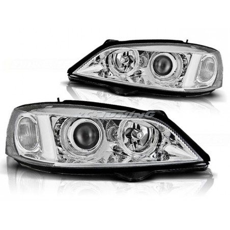 Headlights Angel Eyes Opel Astra G 09.97-02.04 Chrome