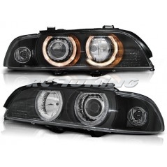 Angel Eyes/D2S/H7 Frontscheinwerfer BMW Serie 3 E39 Limousine 09.95-06.03 Schwarz LPBM92