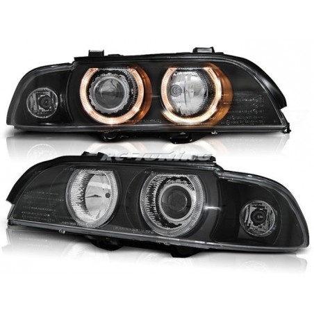 Headlights Angel Eyes/D2S/H7 BMW 3 Series E39 Saloon 09.95-06.03 Black