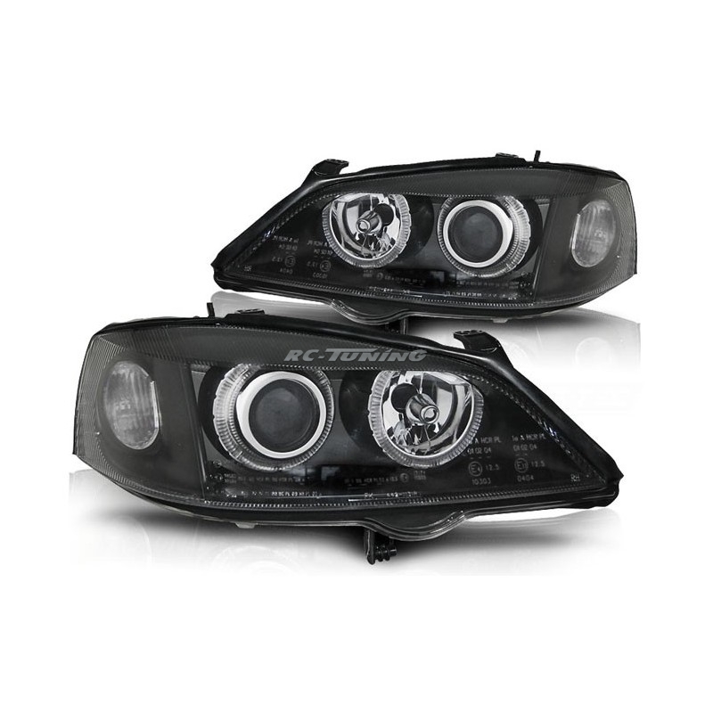 Scheinwerfer Angel Eyes Opel Astra G 09.97-02.04 Schwarz LPOP32