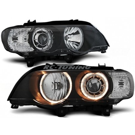 Angel Eyes Frontscheinwerfer Xenon D2S BMW X5 E53 09.99-10.03 Schwarz LPBM87