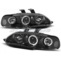 Angel Eyes Frontscheinwerfer Honda Civic 09.91-08.95 4 Türen Schwarz LPHO12