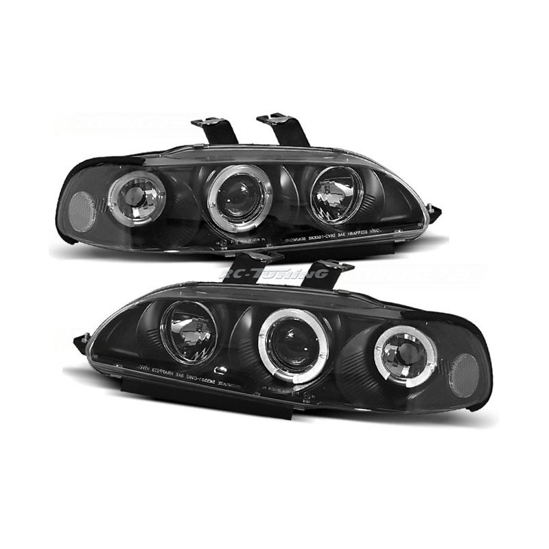 Angel Eyes Frontscheinwerfer Honda Civic 09.91-08.95 4 Türen Schwarz LPHO12