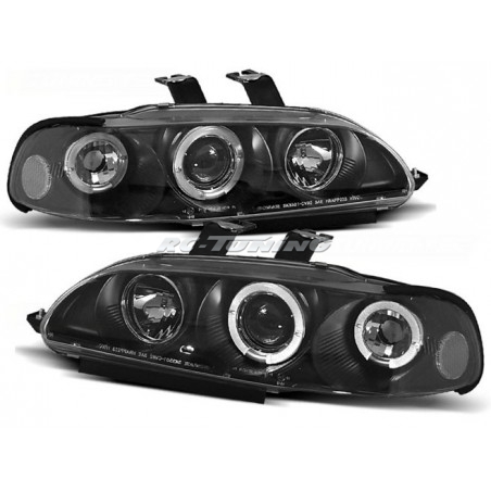 Angel Eyes Frontscheinwerfer Honda Civic 09.91-08.95 4 Türen Schwarz LPHO12