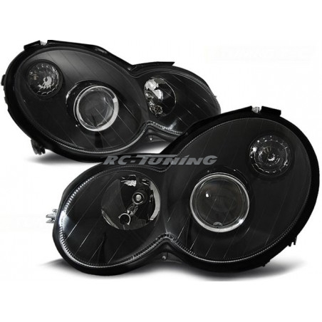 Mercedes CL203 00-04 Black Front Headlights