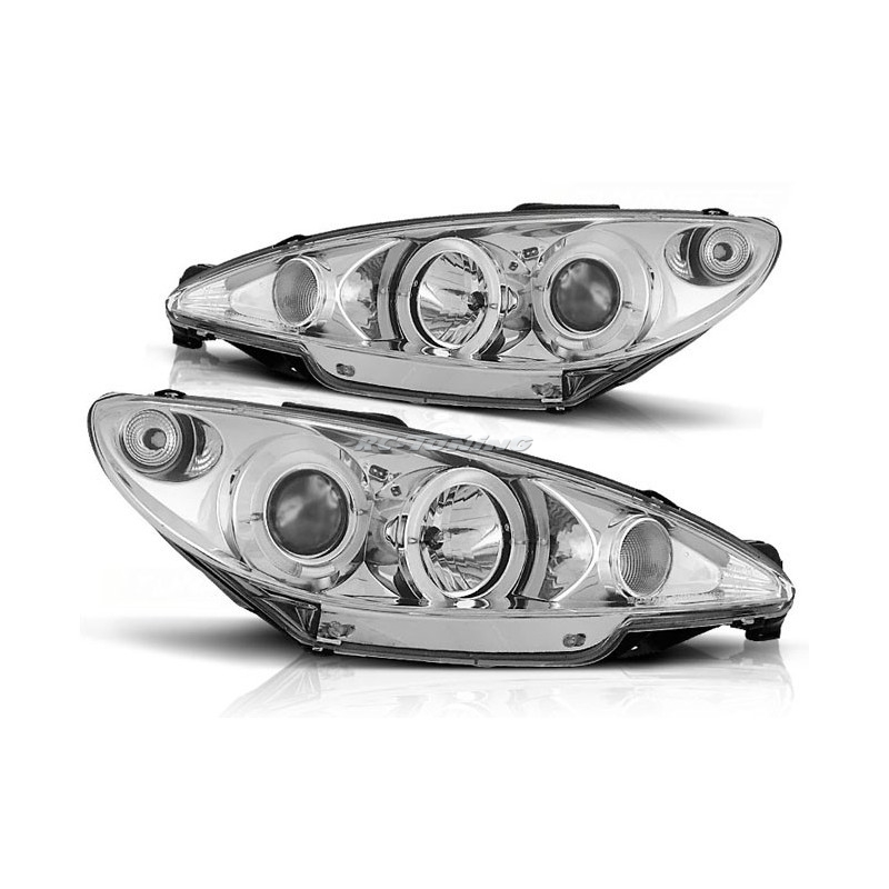 Angel Eyes Frontscheinwerfer Peugeot 206 10.98-02 Chrom LPPE06