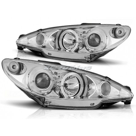 Angel Eyes Frontscheinwerfer Peugeot 206 10.98-02 Chrom LPPE06