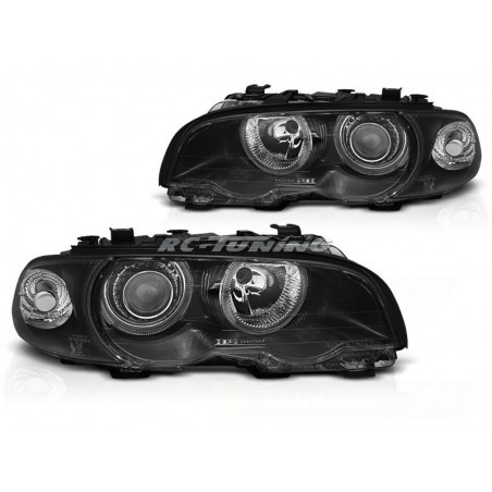 Angel Eyes Front Headlights BMW Serie 3 E46 Cpé/Cab 04.99-08.01 Black