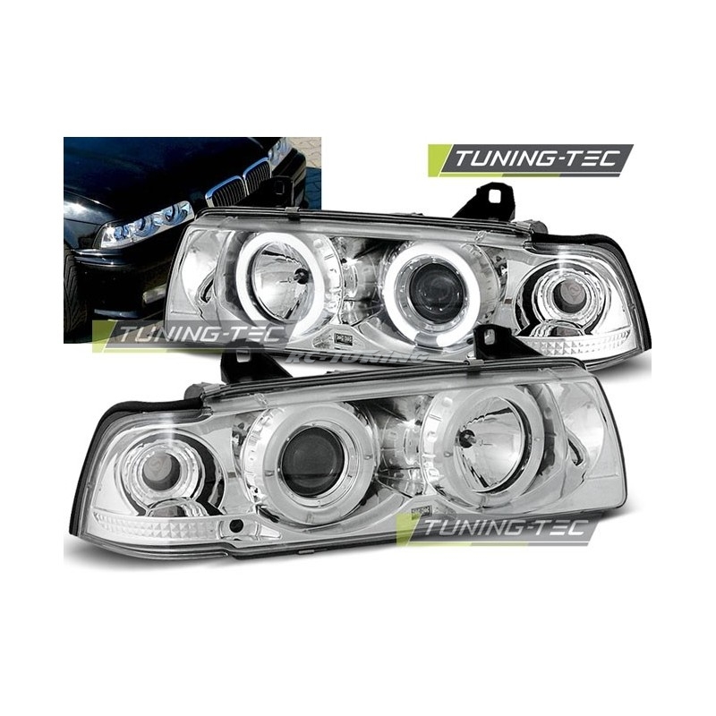 Angel Eyes Frontscheinwerfer BMW Serie 3 E36 Cpé/Cab 12.90-08.99 Chrom LPBM03