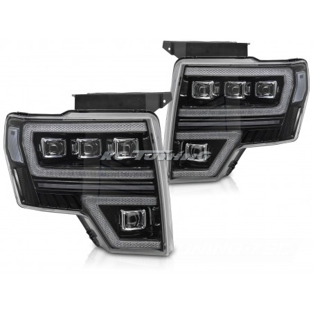 Phares avant LED DRL SEQ pour Ford F150 MK12 08-14