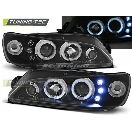 Peugeot 306 05.97-03.01 Black Angel Eyes Front Headlights