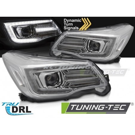 Chrome LED DRL Front Headlights For Subaru Forester IV 13-18