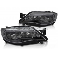 LED Tagfahrlicht Scheinwerfer Set für Subaru WRX 08-14 schwarz, Willkommensfunktion