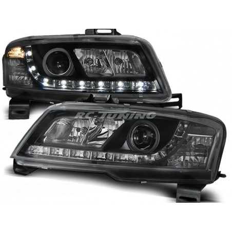 Fiat 3D Daylight Front Headlights 10.01-08 Black