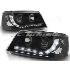 Daylight Front Headlights Volkswagen T5 04.03-08.09 Black