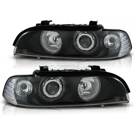 Headlights Angel Eyes BMW 5 Series E39 Saloon 09.95-06.03 Black