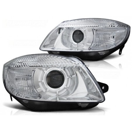 Headlights Skoda Roomster 06-03.10 Chrome