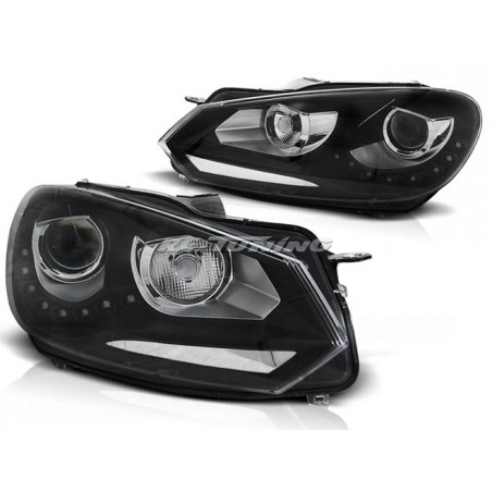 Front Headlights Daylight TRU/DRL Volkswagen Golf 6 10.08-12 Black