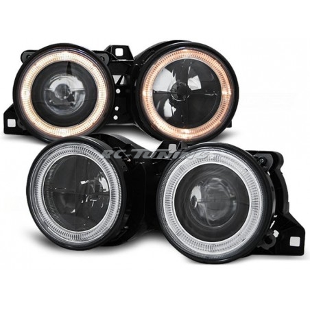 Headlights Angel Eyes BMW 3 Series E30 11.82-06.94 Black