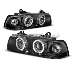 Angel Eyes Front Headlights BMW Serie 3 E36 Cpé/Cab 12.90-08.99 Black