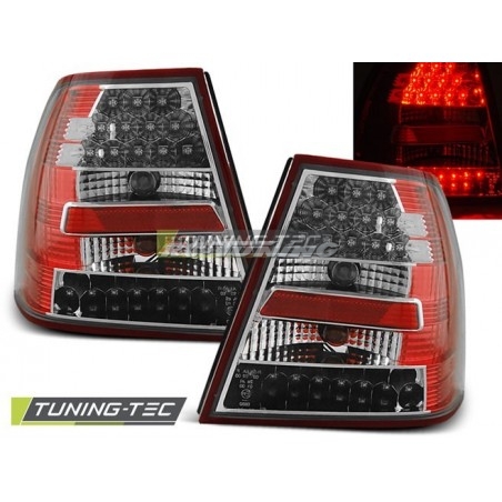 VW Bora Sedan 09.98-07.05 Rear Lights with Red/Clear LEDs