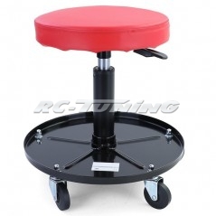 Rolling workshop stool with 5 castors and storage space