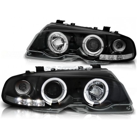 Angel Eyes Front Headlights BMW Serie 3 E46 Cpé/Cab 04.99-03.03 Black