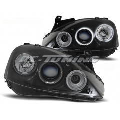 Angel Eyes Front Headlights Opel Corsa C 11.00 - 09.06 Black