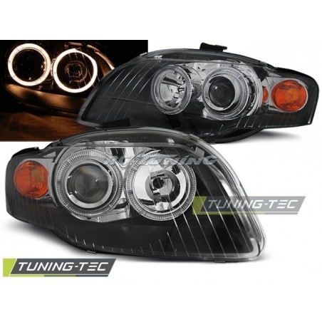 Angel Eyes Front Headlights Audi A4 B7 11.04-03.08 Black