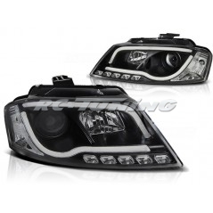 Front Headlights Tube Light/DRL Audi A3 8P 08-12 Black